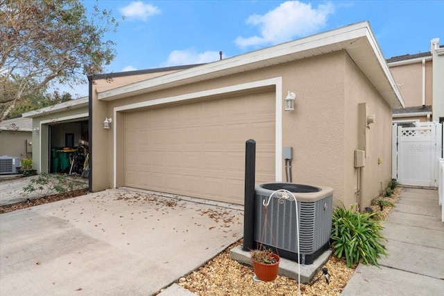 garage featuring central air condition unit