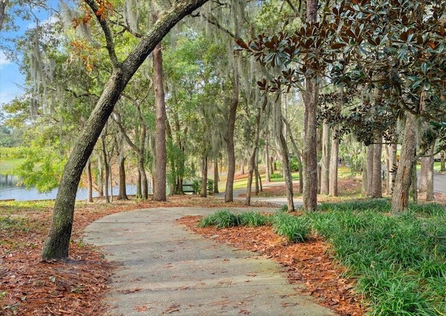 surrounding community featuring a water view