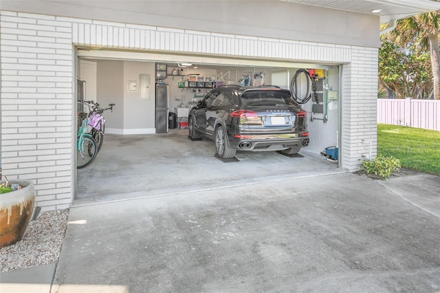 view of garage