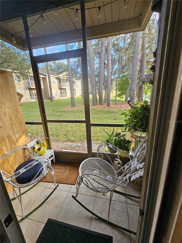 view of sunroom