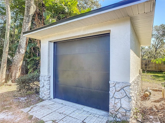 view of garage