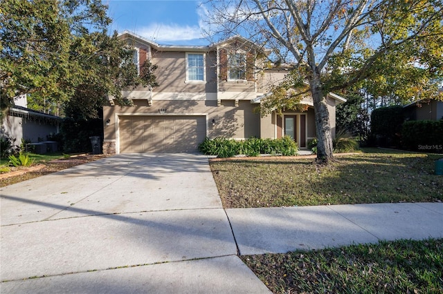 view of front of house with a garage