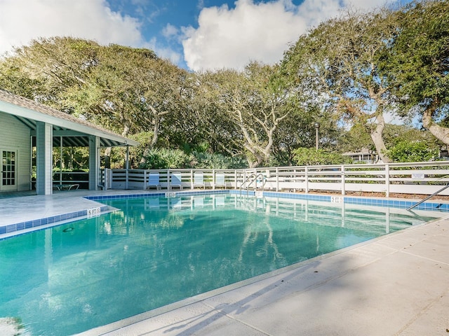 view of pool featuring a patio