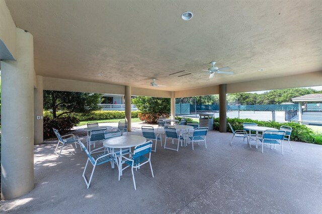 view of patio with ceiling fan