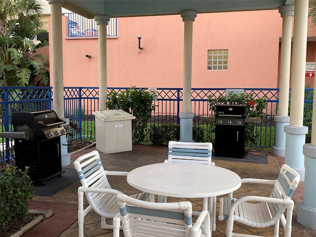 view of patio featuring area for grilling