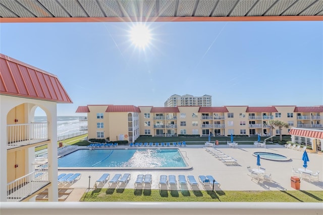 view of pool with a patio