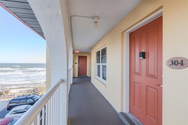 balcony with a water view