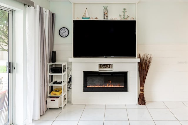 view of tiled living room