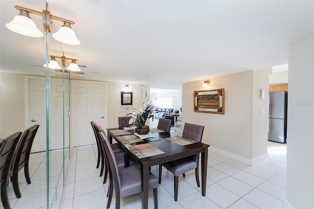 view of tiled dining area