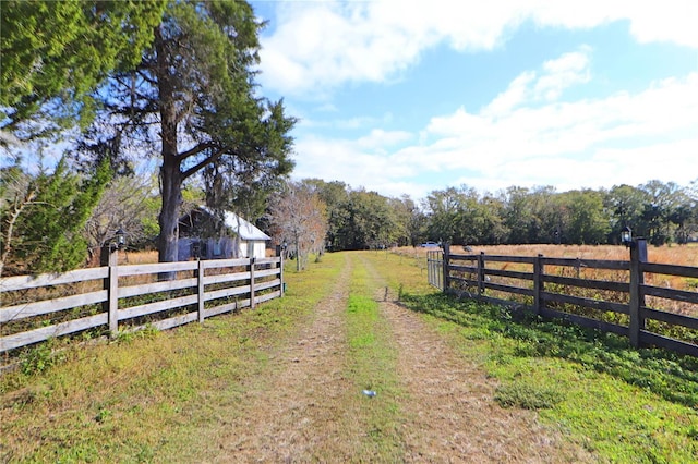 view of street featuring a rural view