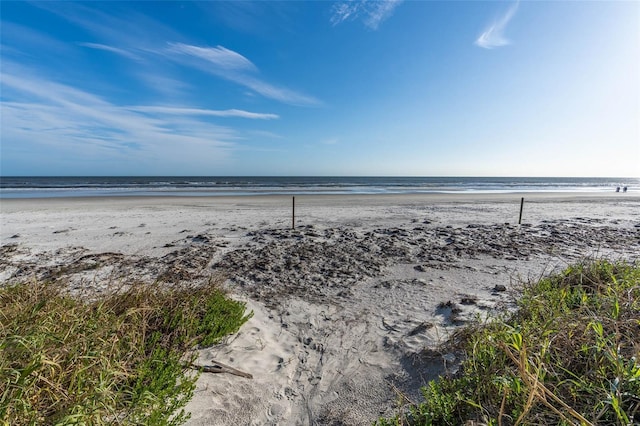 property view of water with a beach view