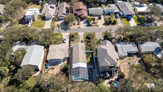 aerial view with a residential view