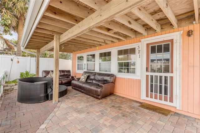 view of patio / terrace with an outdoor living space