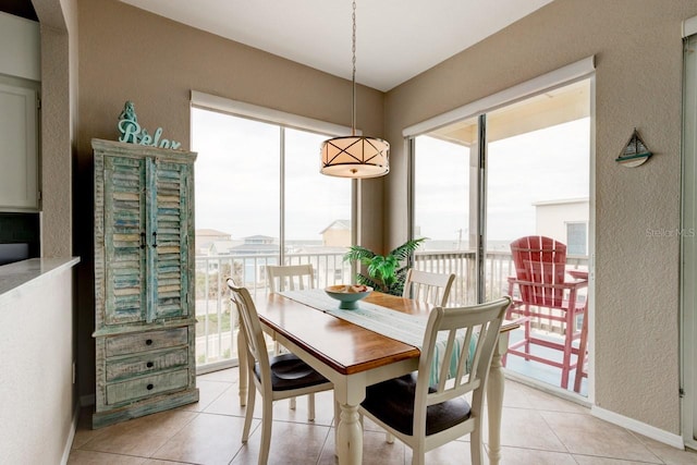 view of tiled dining space