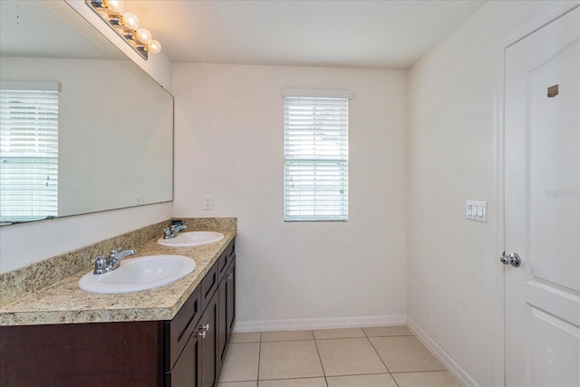 bathroom featuring tile patterned flooring and vanity