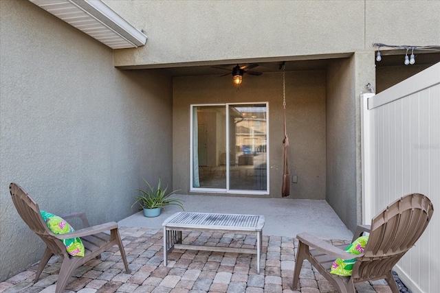 view of patio / terrace with ceiling fan