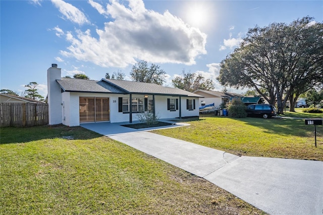 ranch-style house with a front yard