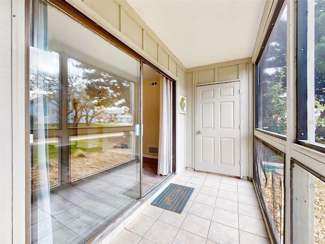 view of unfurnished sunroom