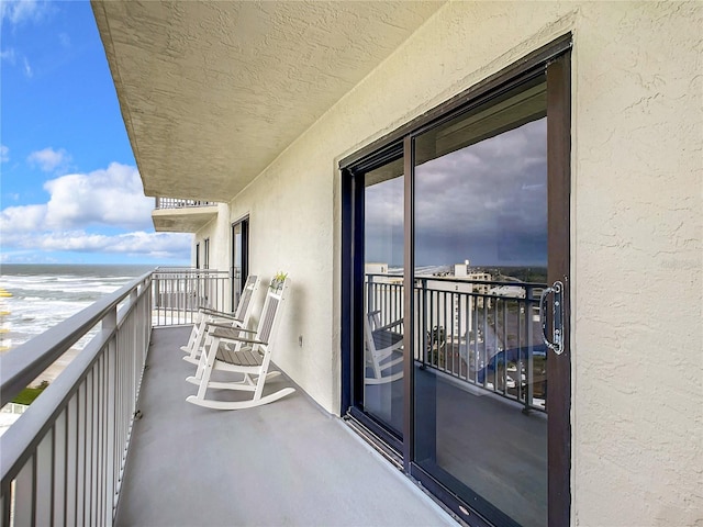 balcony with a water view