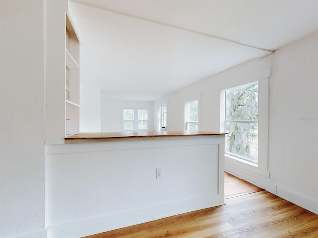 spare room with light hardwood / wood-style floors and a wealth of natural light