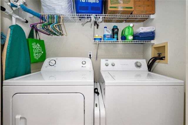 laundry area featuring independent washer and dryer