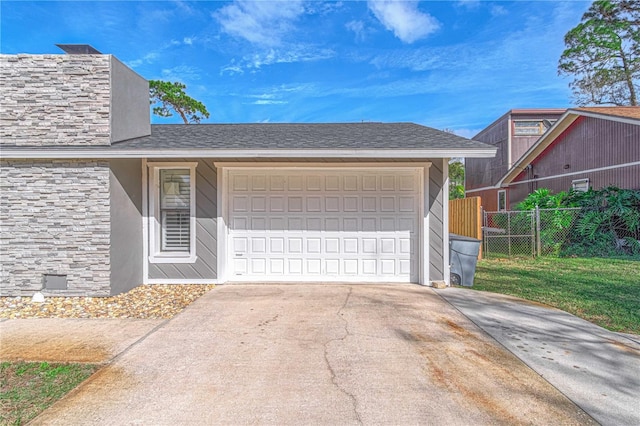 view of garage