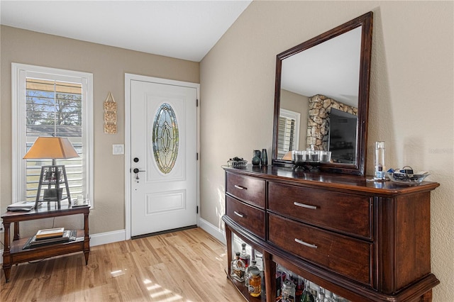 entryway featuring light hardwood / wood-style flooring