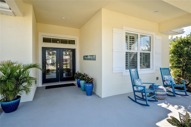 entrance to property with french doors