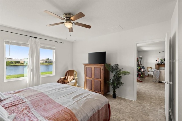 bedroom with ceiling fan