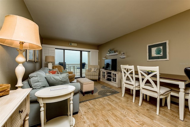 living room featuring light hardwood / wood-style flooring