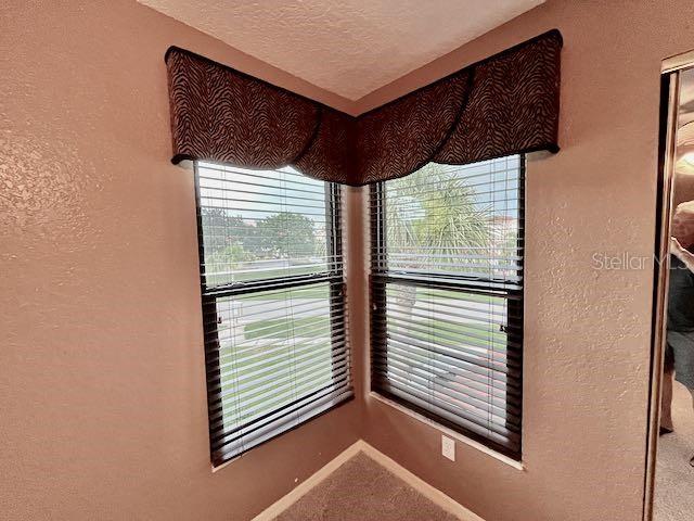 room details with a textured ceiling