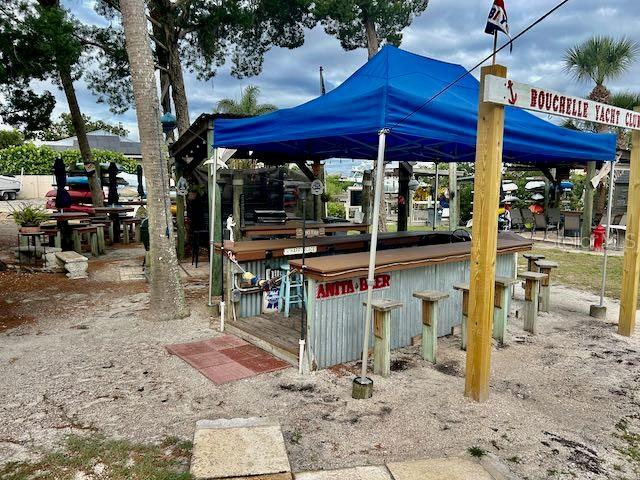 view of patio / terrace with an outdoor bar