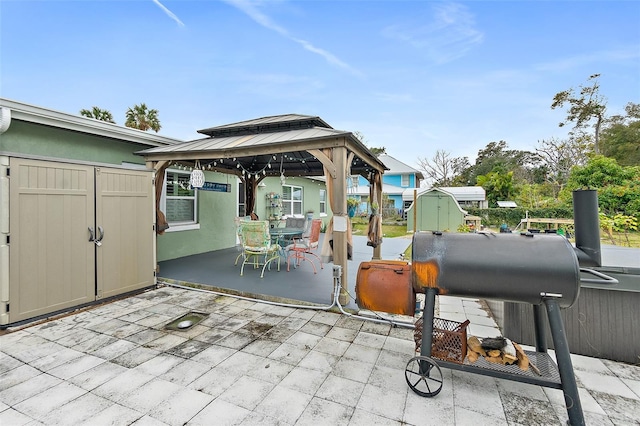 view of patio with a gazebo