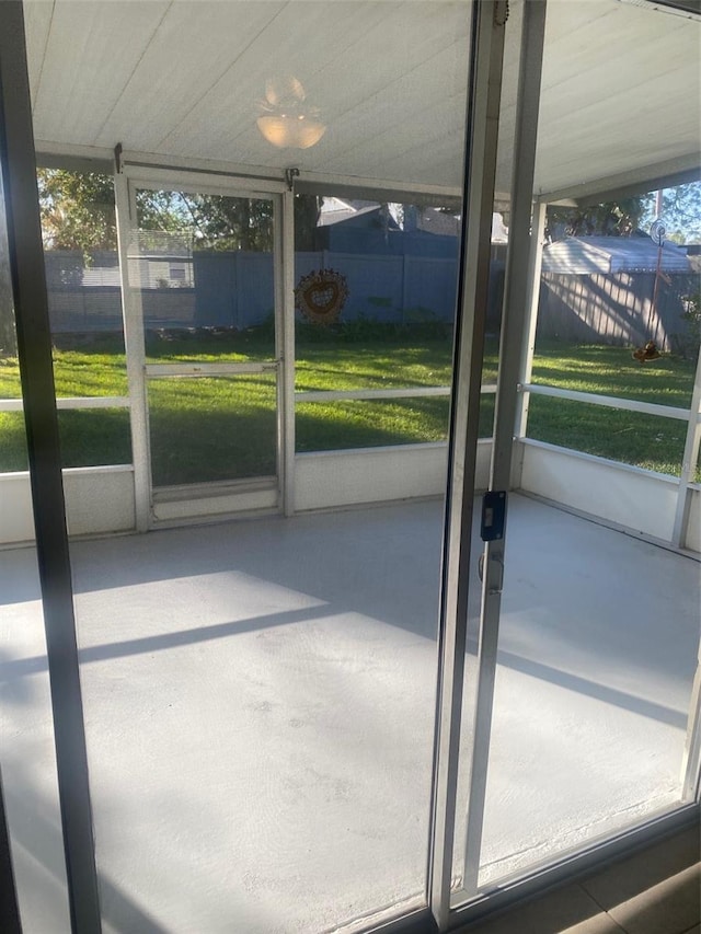 view of unfurnished sunroom