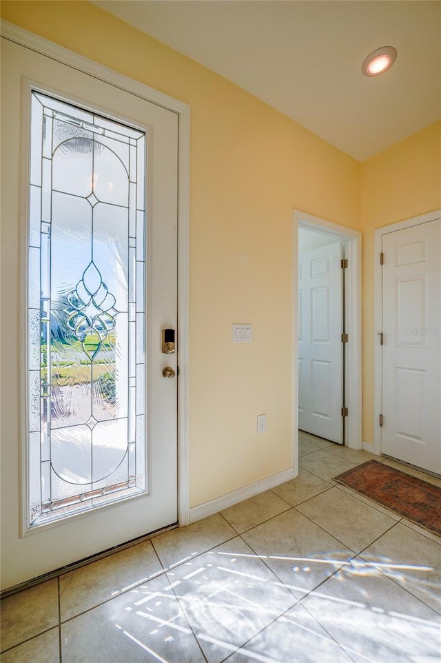 view of tiled entrance foyer