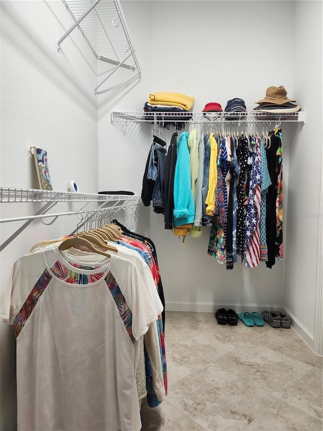 view of walk in closet