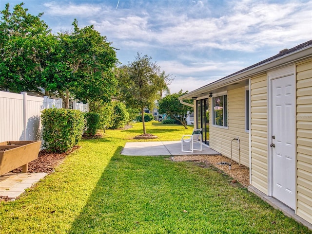 view of yard with a patio area