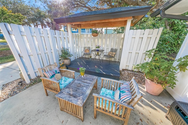 view of patio / terrace featuring a gazebo