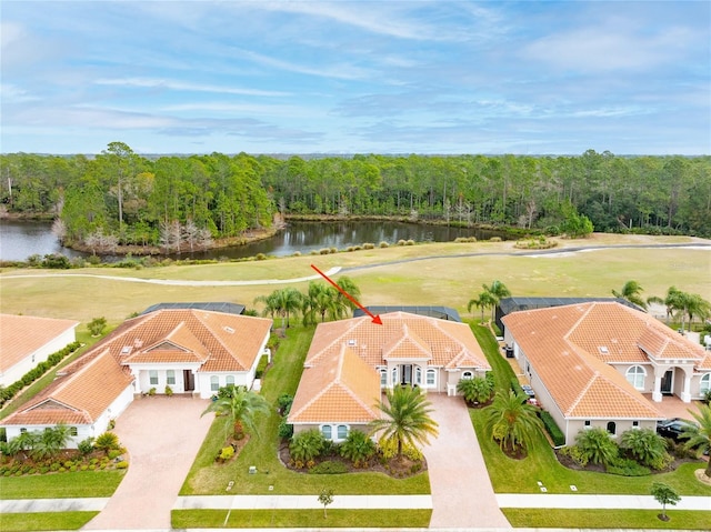 2824 S Asciano Ct, New Smyrna Beach, FL 32168 - view from above of property with a large body of water and a local golf course
