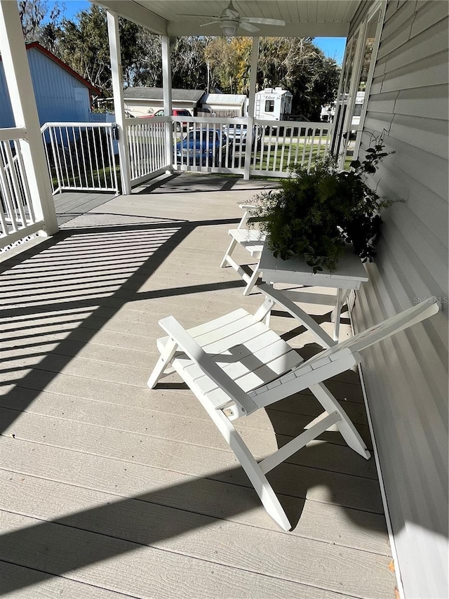 wooden deck featuring a porch