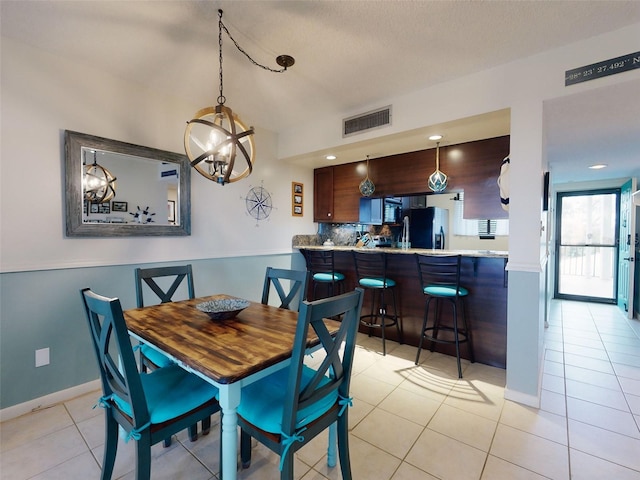 view of tiled dining area