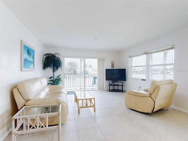 view of tiled living room