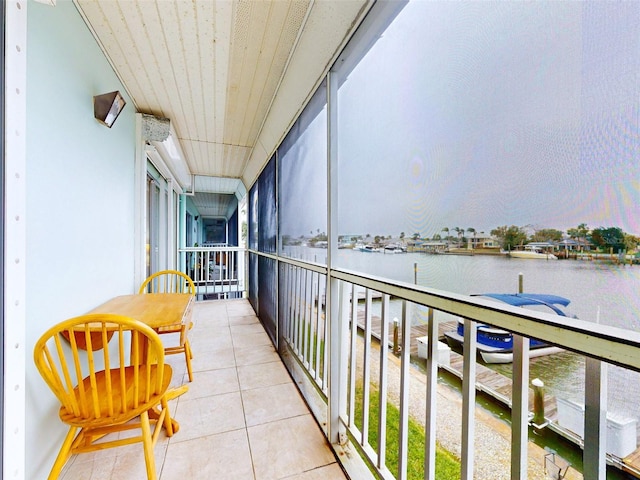 balcony with a water view