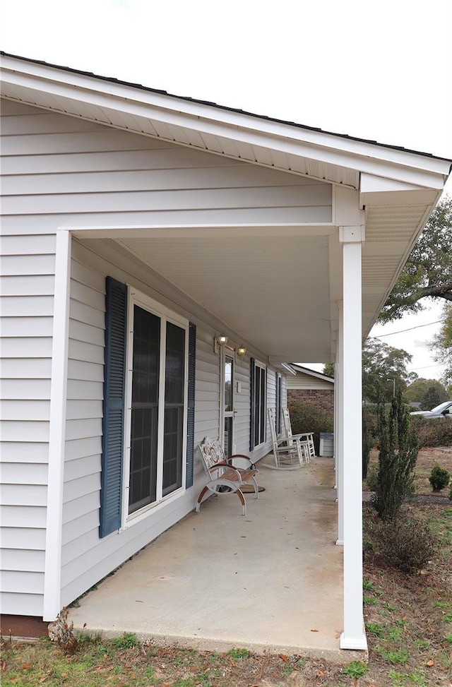 view of patio with a porch