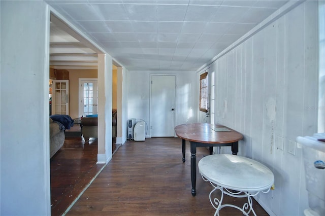 dining space featuring dark wood-type flooring and a wealth of natural light