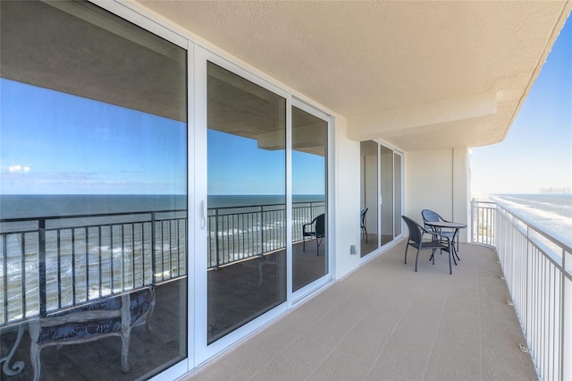 balcony with a water view