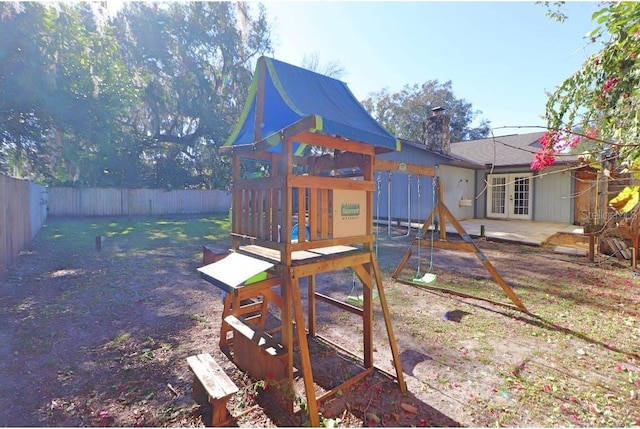 view of play area featuring a patio