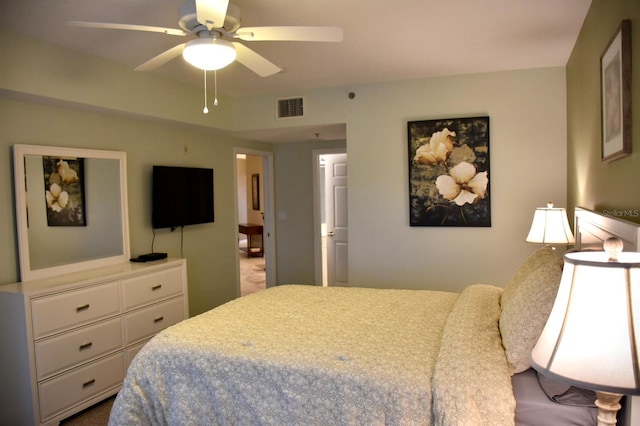 bedroom with ceiling fan