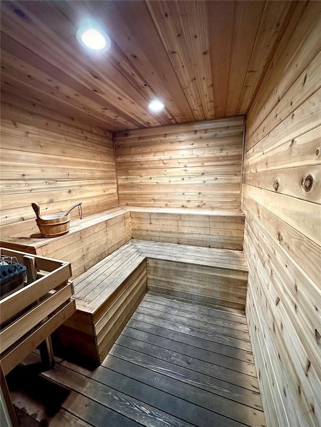 view of sauna