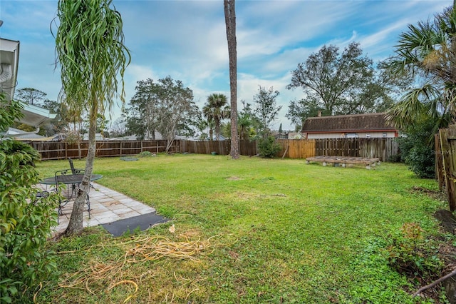 view of yard featuring a patio area